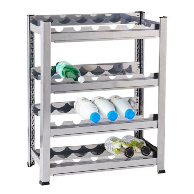 Casier 25 bouteilles en métal époxy coloris aluminium + limonadier