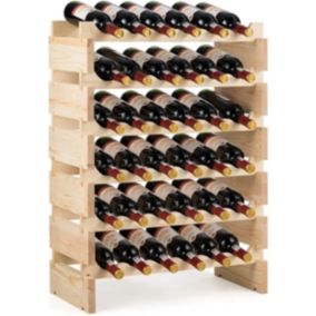 Casier à Bouteilles 6 étagères pour 36 Bouteilles Range Bouteille Vin en Pin Massif pour Bars Sous sols