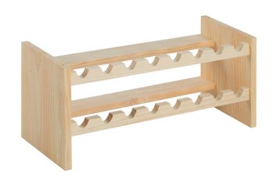 Casier à bouteilles empilable Katea en pin massif pour 16 bouteilles (30x68,4x30 cm)