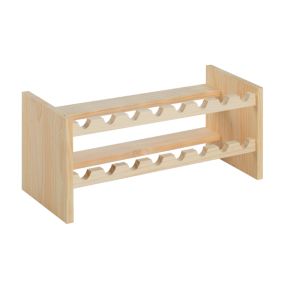 Casier à bouteilles empilable Katea en pin massif pour 16 bouteilles (30x68,4x30 cm)