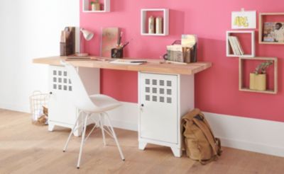 Casier de bureau en métal 1 porte avec pieds Snor blanc H. 74 x L. 40 cm