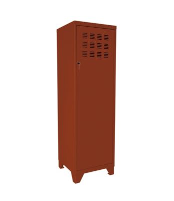 Casier de rangement en métal terracotta Snor H. 134 x L. 40 x P. 40,5 cm
