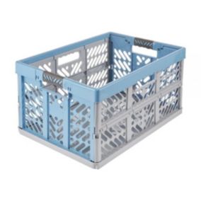 Casier Pliable Solide en Plastique Recyclé 45 litres - Bleu