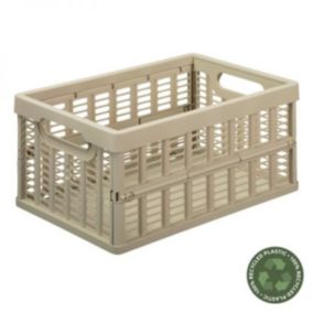 Casier pliant en plastique recyclé 11,5 litres - Caramel