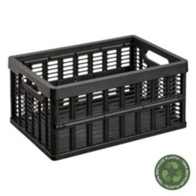 Casier pliant en plastique recyclé 11,5 litres - Noir