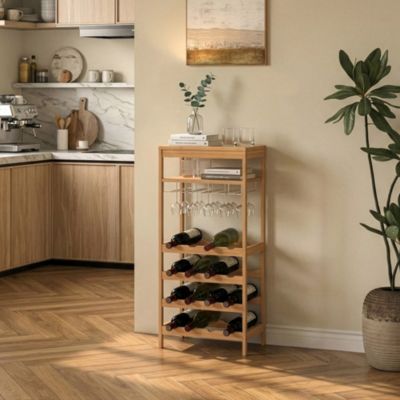 Casier à vin Fillby 100 x 47 x 29 cm bambou naturel en.casa