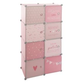 Casiers de rangement enfant "Penderie" - rose 65x125 cm - Atmosphera