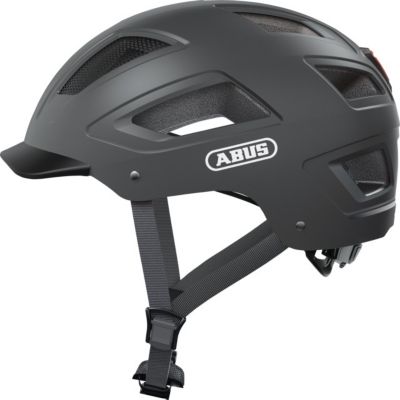 Casque ABUS Hyban 2.0 Titan L, coque ABS, ventilation efficace, filet anti-insectes et feu arrière LED.