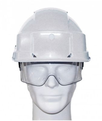 Casque de chantier IRIS 2 avec porte-badge blanc - AUBOUEIX - 0271PBC