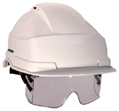 Casque de chantier IRIS 2 blanc avec lunette masque - AUBOUEIX - 0271C