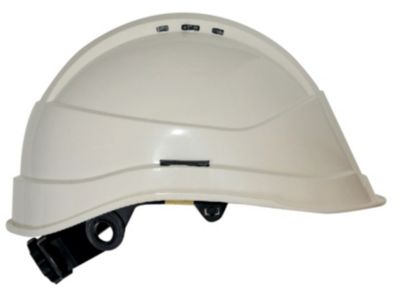 Casque de chantier visière courte KARA blanc - AUBOUEIX - 0031TC
