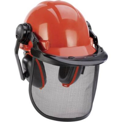 Casque forestier BG-SH 1 - protection tête, visage et audition, orange et noir