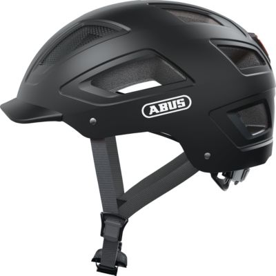 Casque urbain HYBAN 2.0 noir L, coque ABS, ventilation, LED arrière, compatible queue de cheval.