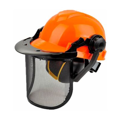 Casque Visière Professionnel de protection grillagée avec casque anti-bruit - norme CE EN1731 - EN352 - EN397
