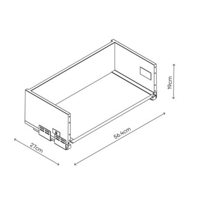 Casserolier GoodHome Soto anthracite l. 60 x P. 27 cm