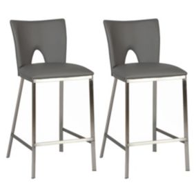 CATALIA - Lot de 2 Tabourets Gris