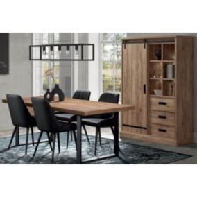 CEDRA - Ensemble Industriel Argentier + Table 170cm Piètement U