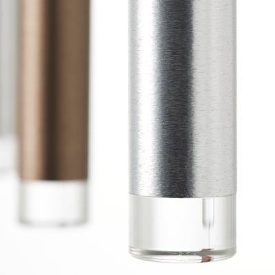 CEMBALO Suspension 8L aluminium/noir/marron/café, métal/acrylique LED intégrée  32W - variateur 3 niveaux - ampoule incluse