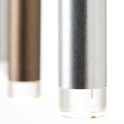 CEMBALO Suspension 8L aluminium/noir/marron/café, métal/acrylique LED intégrée  32W - variateur 3 niveaux - ampoule incluse