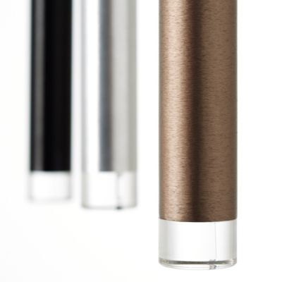 CEMBALO Suspension 8L aluminium/noir/marron/café, métal/acrylique LED intégrée  32W - variateur 3 niveaux - ampoule incluse