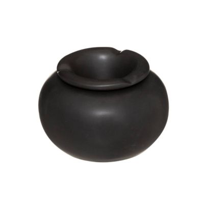 Cendrier "Arty" - céramique - D13 cm - Noir- Atmosphera