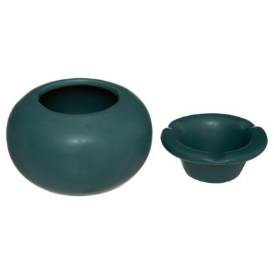 Cendrier "Arty" - céramique - D13 cm - Noir- Atmosphera