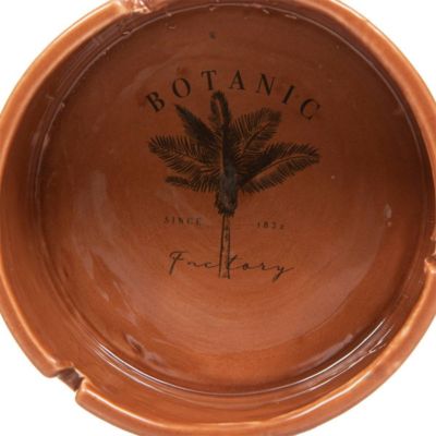 Cendrier "Bota" - métal et céramique - D12 cm - Marron- Atmosphera