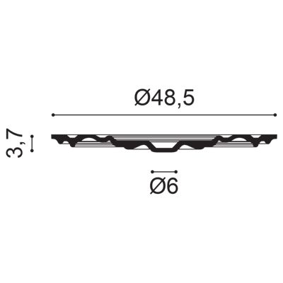 Centre de plafond moyenne taille R09 - L48,5 x H3,7 x L48,5cm - ORAC DECOR