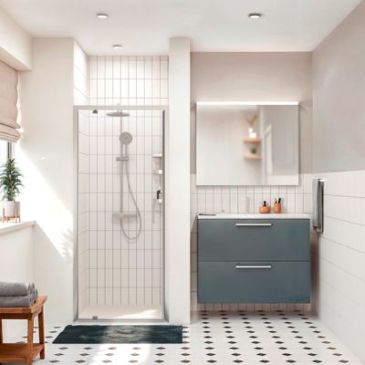 Ceramia Zenith Porte de douche 100x195cm pivotante anticalcaire avec profilés Chrome brillant (CERAHZ100C)
