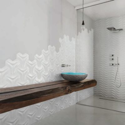Ceramique Boomerang Blanc 8 X 29 Cm - vendu par boite de 0,54 m2  -