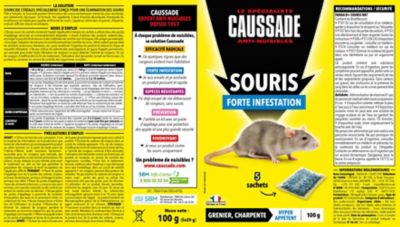 CAUSSADE Souris forte infestation Céréales 5X20G GRENIER CHARPENTE