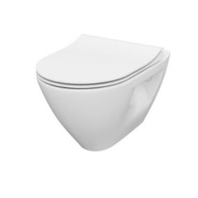 Cersanit Mille Cuvette suspendue sans bride avec abattant softclose, Blanc (S701-454-ECO)