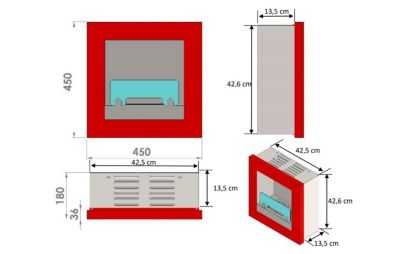 Chéminée bio-éthanol ASOLO 1.5 kw acier