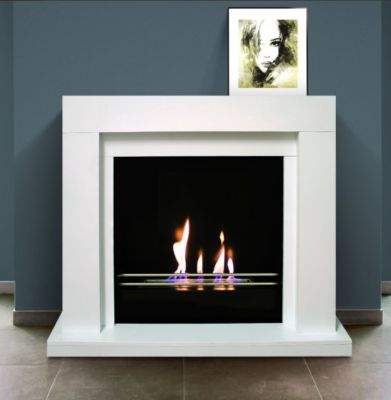 Chéminée bio-éthanol UDINE 2.5 kw blanc