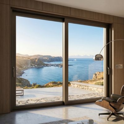 Châssis coulissant en aluminium à soulèvement 2 ventaux  SMARTIA S560 (L.:1550mm x H.:2200mm)