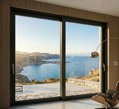 Châssis coulissant en aluminium à soulèvement 2 ventaux  SMARTIA S560 (L.:1800mm x H.:1400mm)