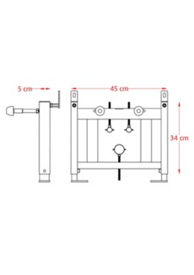 Châssis de bâti-support universal pour bidet suspendu complet de pieds supports réglables en acier inoxydable