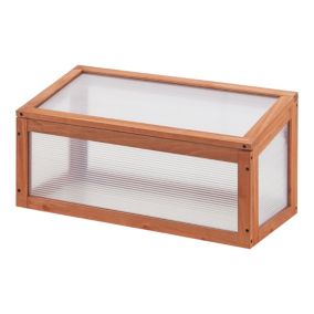 Châssis de jardin Laarbeek toiture relevable en appentis en polycarbonate et pin 60 x 30 x 23-30 cm casa.pro