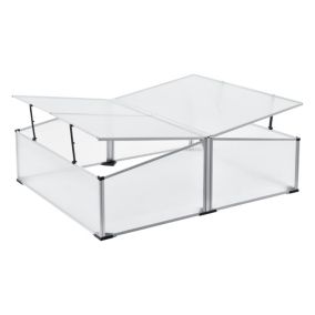 Châssis de Jardin Mossel Double Relevable Polycarbonate 100x120x40 cm en.casa