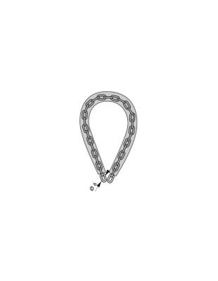 Chaîne acier cémenté zingué Loops, vélo, barrières, diamètre  6mm, 0.6m, gaine PVC - THIRARD