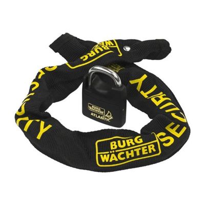 Chaîne antivol - BURG WACHTER - SKM 6/60/NI40 - 60 cm, acier carré cémenté 6 mm, cadenas inox marin