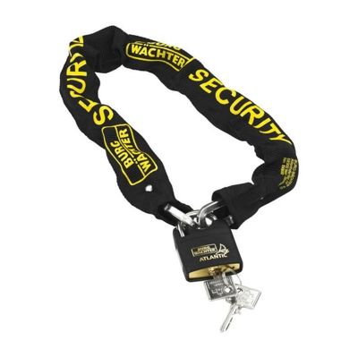 Chaîne antivol - BURG WACHTER - SKM 6/60/NI40 - 60 cm, acier carré cémenté 6 mm, cadenas inox marin