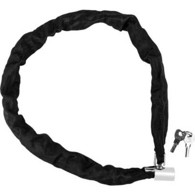 Chaîne antivol solide Eufab 16322 - longueur env. 100 cm, gaine acier, 2 clés