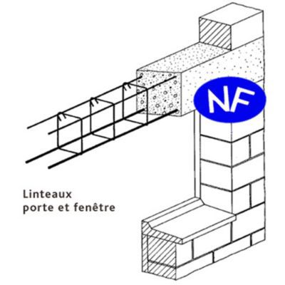 Chaînage carré CH2 10 x 10 cm L.3 m KDI