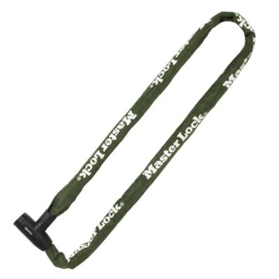 Chaîne antivol en acier avec revêtement nylon 1 m x Ø 8 mm Master Lock - Serrure à clé (4 clés)