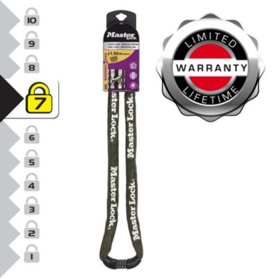 Chaîne en acier à combinaison Masterlock 1.50m x 8 mm