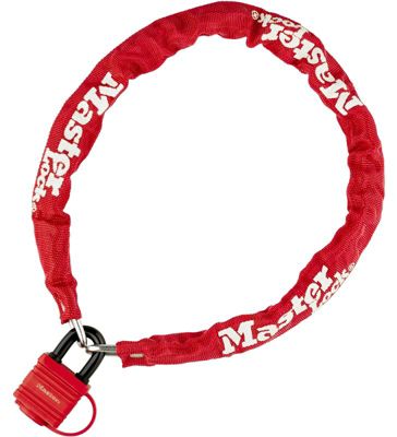 Chaine velo anti vol acier lamine cadenas de securite longueur 90 cm Couleur - Rouge