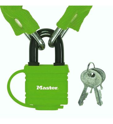 Chaine velo anti vol acier lamine cadenas de securite longueur 90 cm Couleur - Vert