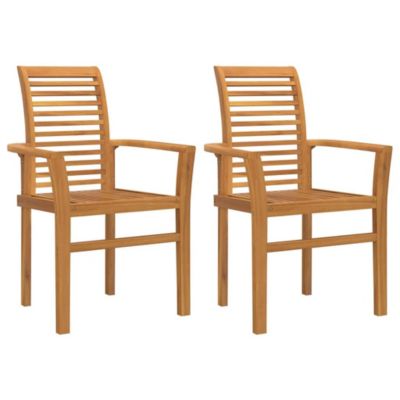 Chaise 2 pcs Marron 62,5 x 54,5 x 95,5 cm Bois de teck massif vidaXL