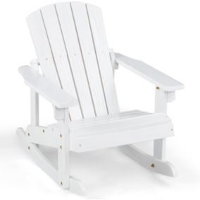 Chaise Adirondack à Bascule pour Enfant Charge 50KG avec Dossier Ergonomique & Inclinable Cadre Robuste